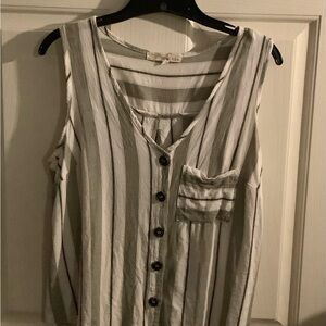 Rewind Brand sleeveless blouse, multi color, size large.